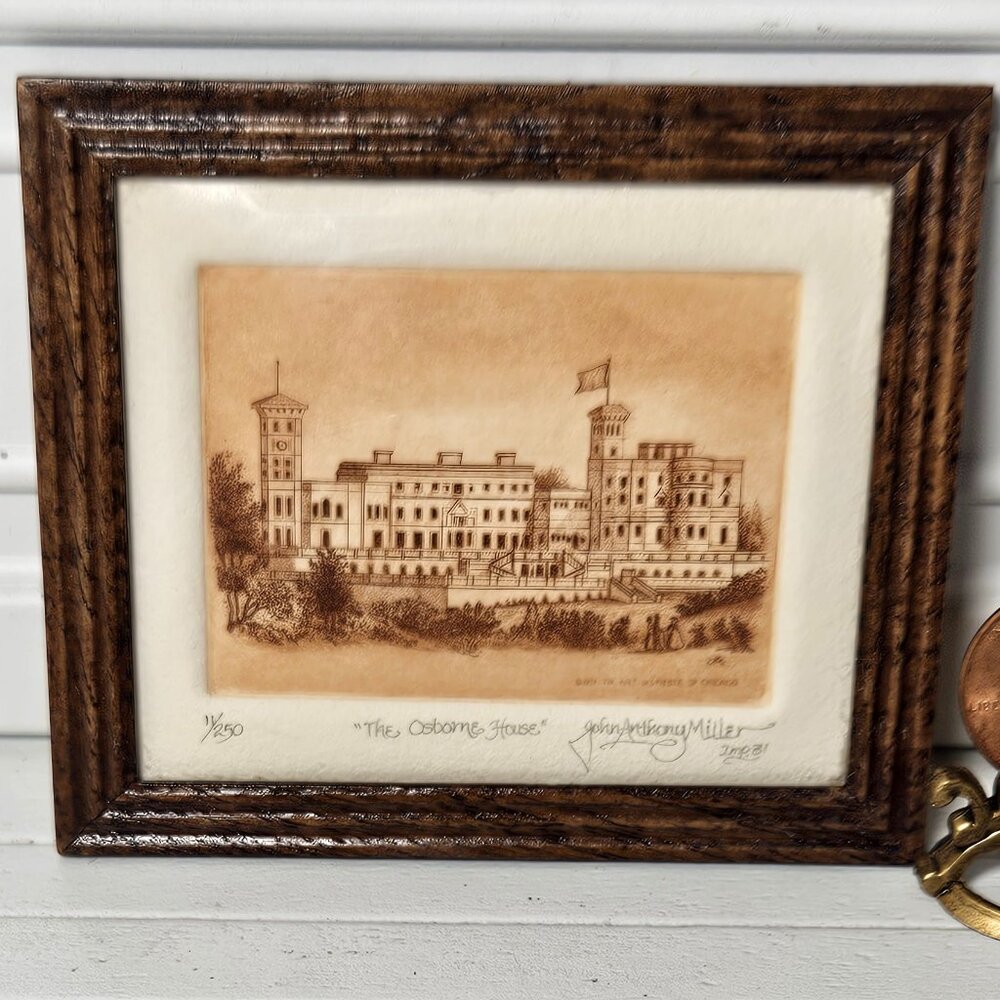 John Anthony Miller Copper Plate Etching of the "Osborne House"